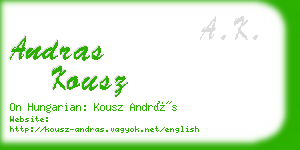 andras kousz business card